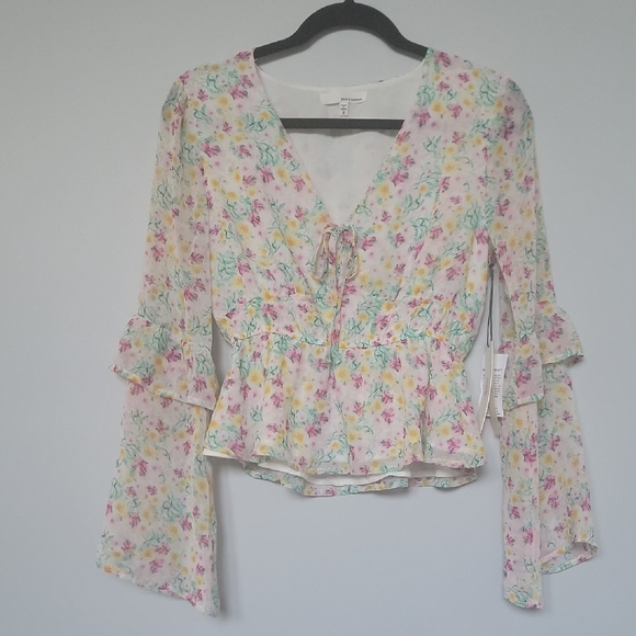 June & Hudson Multicolor Floral Blouse - Picture 1 of 3